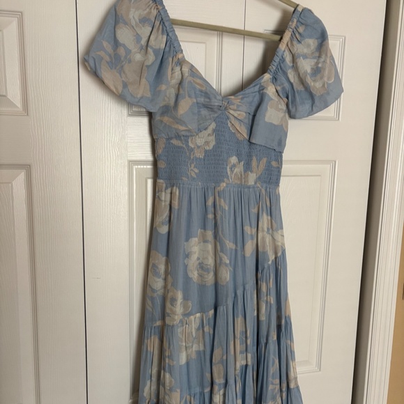 Free People Blue Sundrenched Floral Tiered Maxi Sundress - Picture 9 of 13